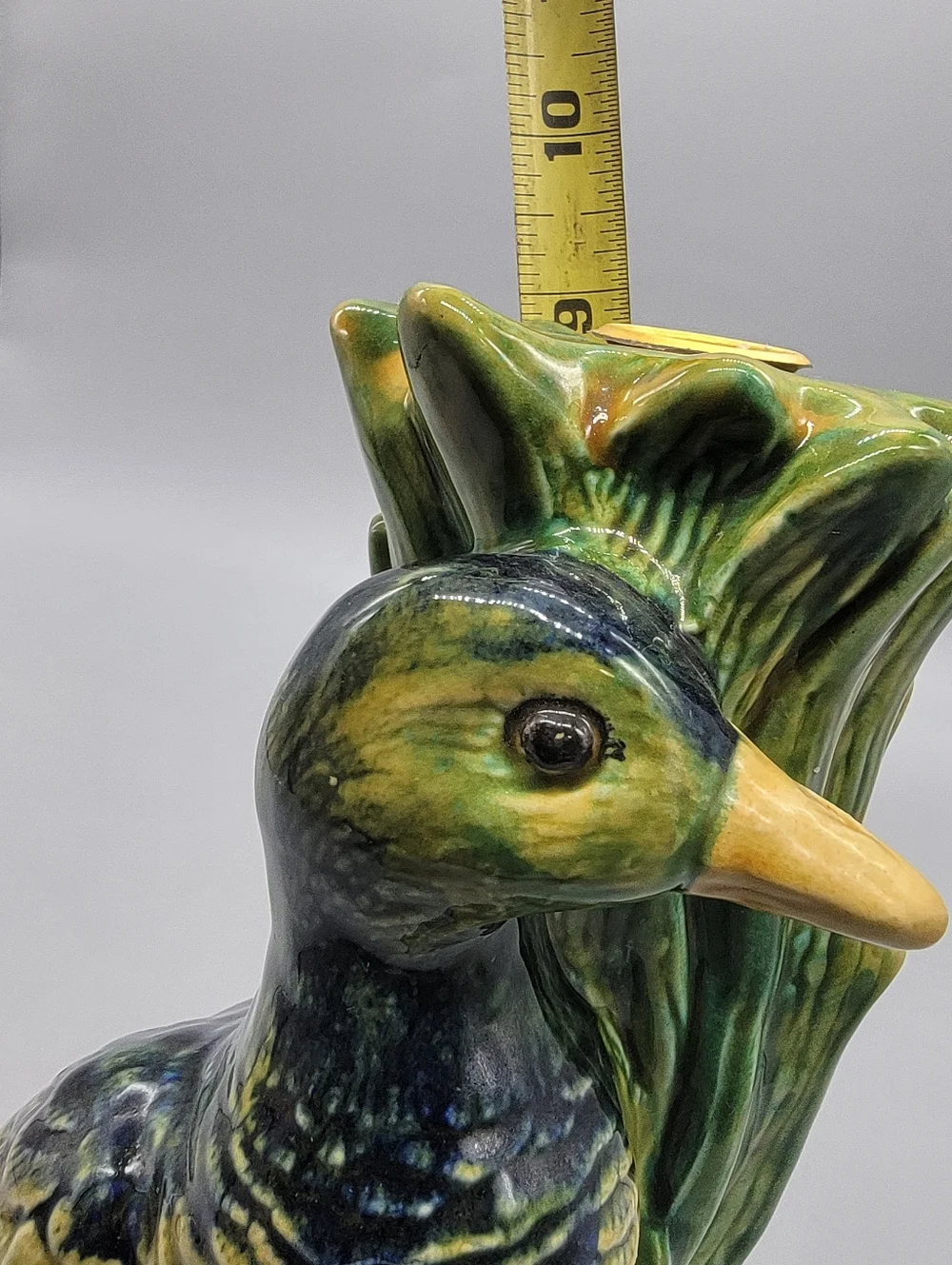 Vintage Majolica Style Mallard Formalities Baum Bros Candlestick Holder